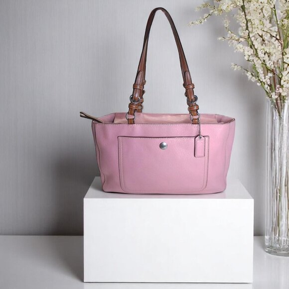 Coach Handbags - COACH Chelsea pebbled Leather Satchel in pink